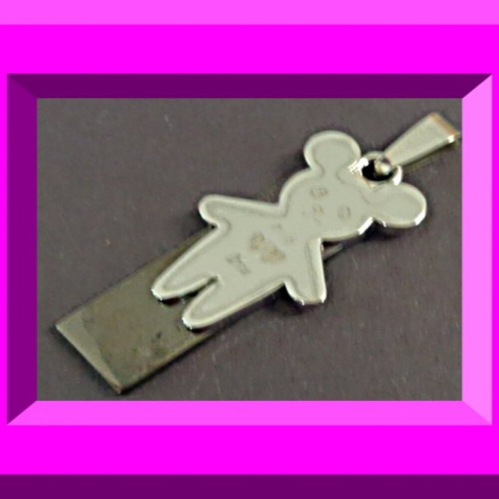 Stainless Steel Teddy Bear Design Charm For Necklace Or Bracelet